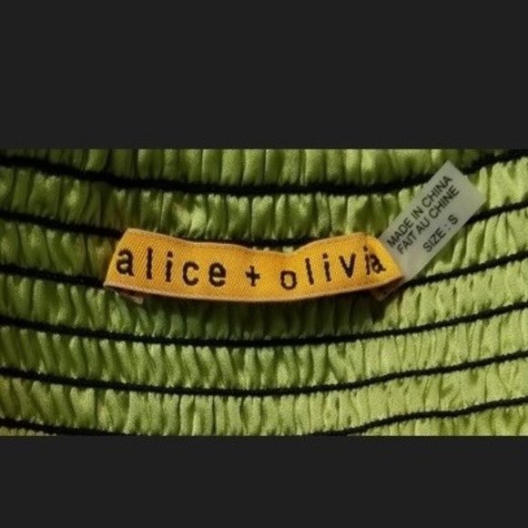 Alice + Olivia Silk Green Leopard Strapless Dress Size Small - Picture 4 of 8